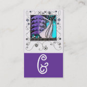 MAGIC THE SPRING hell blau Schwarz-weiß lila Visitenkarte (Rückseite)