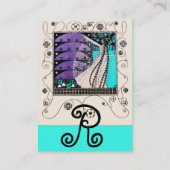 MAGIC THE SPRING hell blau Schwarz-weiß lila Visitenkarte (Rückseite)