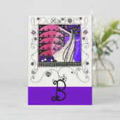 MAGIC THE SPRING, hell schwarz, blau, braun Einladung (Stehend Vorderseite)