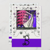 MAGIC THE SPRING, hell schwarz, blau, braun Einladung (Vorne/Hinten)