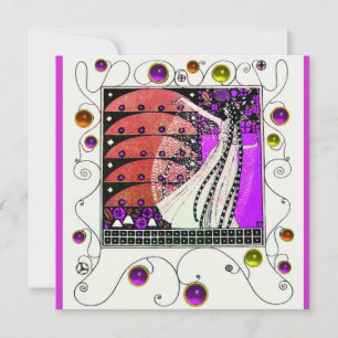 MAGIC THE SPRING hell violett schwarz braun Einladung