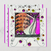 MAGIC THE SPRING hell violett schwarz braun Einladung (Vorne/Hinten)