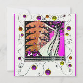 MAGIC THE SPRING hell violett schwarz braun Einladung (Vorderseite)