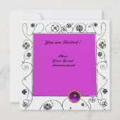 MAGIC THE SPRING hell violett schwarz braun Einladung (Rückseite)