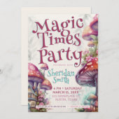 Magic Times Party Quirky Fungi Pilz Fantasy Einladung (Vorne/Hinten)