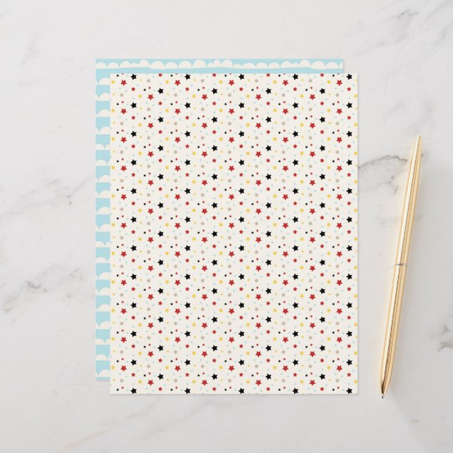Magic Tiny Stars Scrapbook Paper (Vorderseite/Rückseite Beispiel)