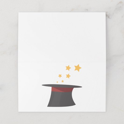 Magic Top Hat Platzkarte (Außenseite Aufgefaltet)