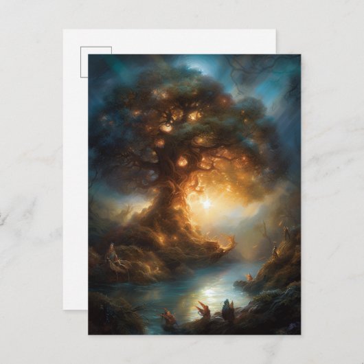 Magic Tree Fantasy Postkarte (Vorne/Hinten)