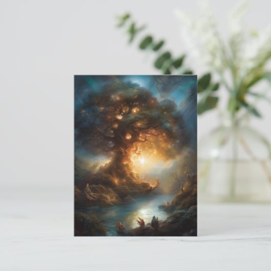 Magic Tree Fantasy Postkarte (Stehend Vorderseite)