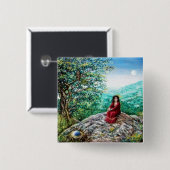 MAGIC TREE / Morgendämmerung in grünem Holz und Da Button (Vorne & Hinten)