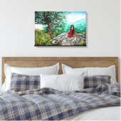 MAGIC TREE / Morgendämmerung in grünem Holz und Da Leinwanddruck (Insitu (Schlafzimmer))