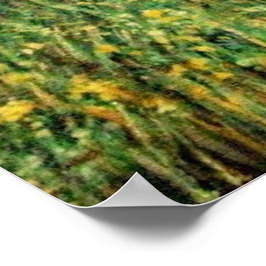 MAGIC TREE / Morgendämmerung in grünem Holz und Da Poster (Ecke)