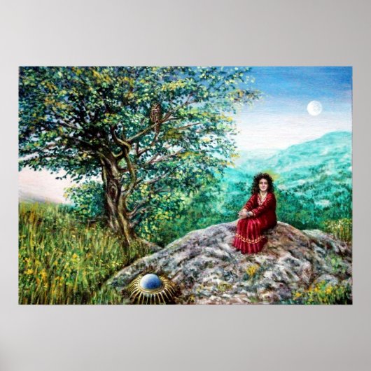 MAGIC TREE / Morgendämmerung in grünem Holz und Da Poster (Vorne)