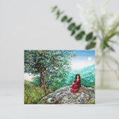 MAGIC TREE / Morgendämmerung in grünem Holz und Da Postkarte (Stehend Vorderseite)