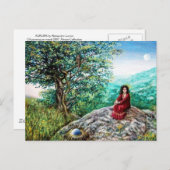 MAGIC TREE / Morgendämmerung in grünem Holz und Da Postkarte (Vorne/Hinten)
