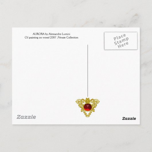 MAGIC TREE / Morgendämmerung in grünem Holz und Da Postkarte (Rückseite)