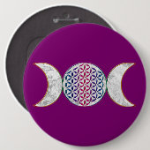 Magic Triple Moon - Spirit Blume des Lebens 2 Button (Vorne & Hinten)