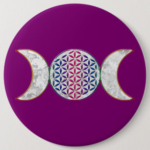Magic Triple Moon - Spirit Blume des Lebens 2 Button