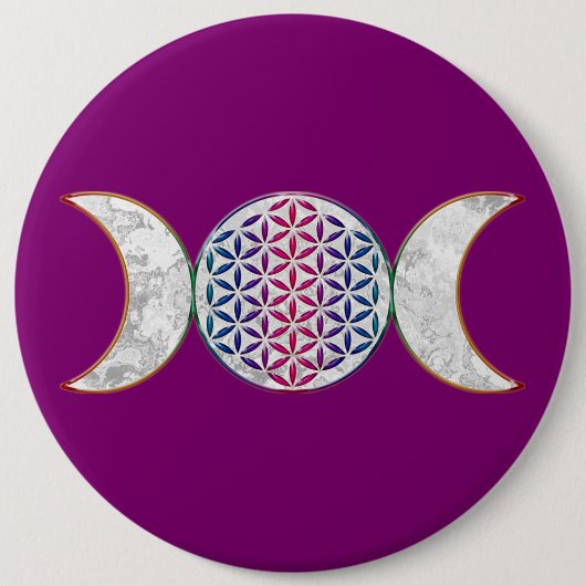 Magic Triple Moon - Spirit Blume des Lebens 2 Button (Vorderseite)