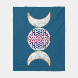 Magic Triple Moon - Spirit Blume des Lebens 2 Fleecedecke