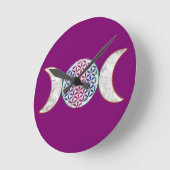 Magic Triple Moon - Spirit Blume des Lebens 2 Runde Wanduhr (Winkel)