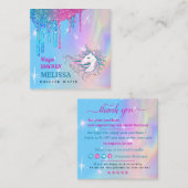 Magic Unicorn danke Quadratische Visitenkarte (Vorne/Hinten)