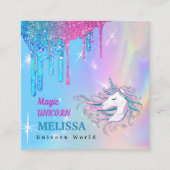 Magic Unicorn danke Quadratische Visitenkarte (Vorderseite)