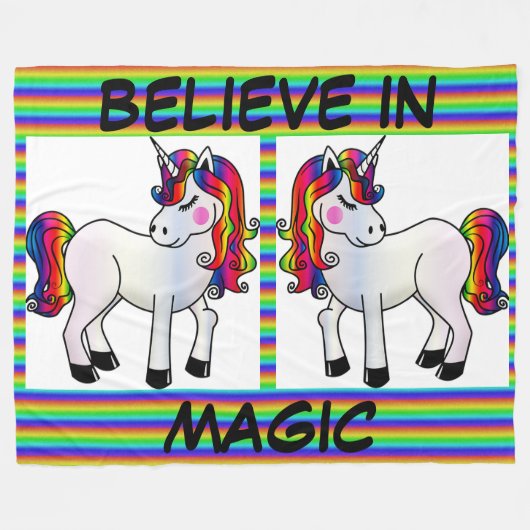 Magic Unicorn Fleecedecke (Vorderseite (Horizontal))