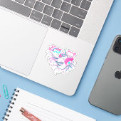 Magic Unicorn Glitzer Aufkleber (Laptop mit iPhone)