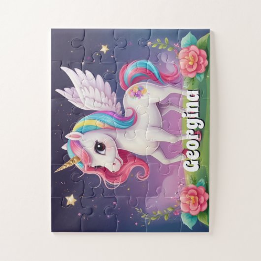 Magic Unicorn Personalisiert Puzzle (Vertikal)