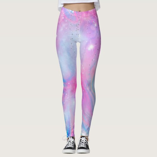 Magic Unicorn Pink Blue Leggings (Vorderseite)
