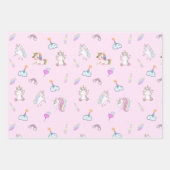 Magic Unicorn Regenbogengradienten 1. Party Geschenkpapier Set (Vorderseite)