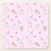 Magic Unicorn Regenbogengradienten 1. Party Rechteckiger Pappuntersetzer (Vorderseite)