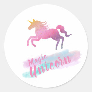 Magic Unicorn Runder Aufkleber