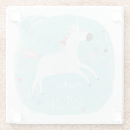 Magic Unicorn Squad - Mach einen Wunsch Glasuntersetzer (Rückseite)
