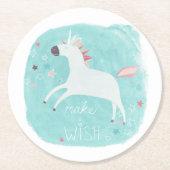Magic Unicorn Squad - Mach einen Wunsch Runder Pappuntersetzer (Vorderseite)