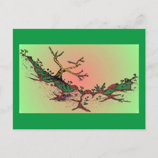 Magic Valley Daytime Art Postcard - Green, Pink Postkarte