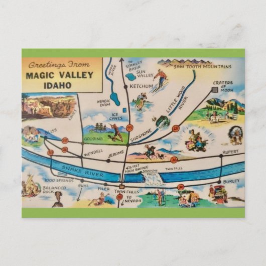 Magic Valley Idaho Karte (Vorderseite)