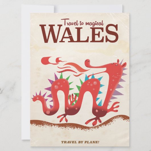 Magic Wales Dragon Reiseplakat Einladung (Vorderseite)