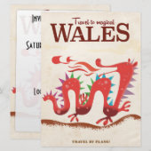 Magic Wales Dragon Reiseplakat Einladung (Vorne/Hinten)