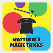 Magic wand and magician hat custom stickers (Vorderseite)