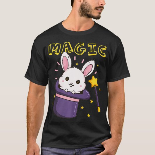 Magic Wand Magician Rabbit Hat Premium T-Shirt (Vorderseite)