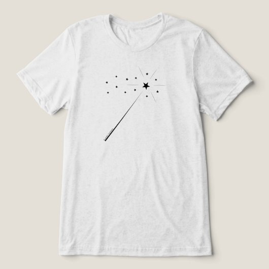 Magic Wand mit Sternen und Glitzern in Schwarz Tri-Blend Shirt (Design Vorderseite)