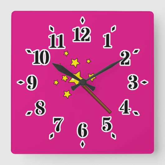 Magic Wand Quadratische Wanduhr (Vorderseite)