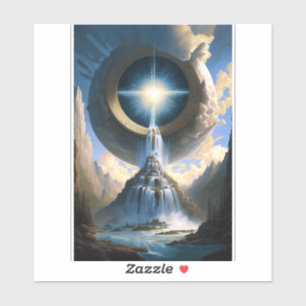 Magic Waterfall Surreal Fantasy Art Aufkleber