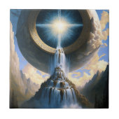 Magic Waterfall Surreal Fantasy Art Fliese (Vorderseite)