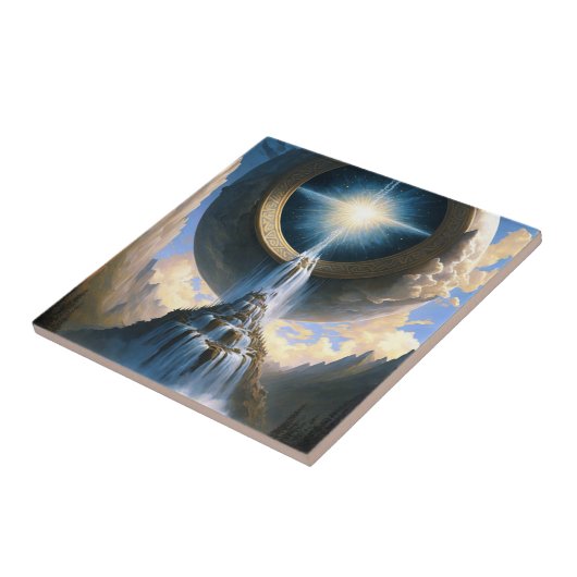 Magic Waterfall Surreal Fantasy Art Fliese (Seite)