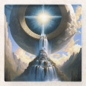 Magic Waterfall Surreal Fantasy Art Glasuntersetzer (Vorderseite)