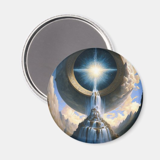 Magic Waterfall Surreal Fantasy Art Magnet (Vorderseite/Rückseite)