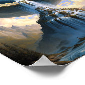 Magic Waterfall Surreal Fantasy Art Poster (Ecke)